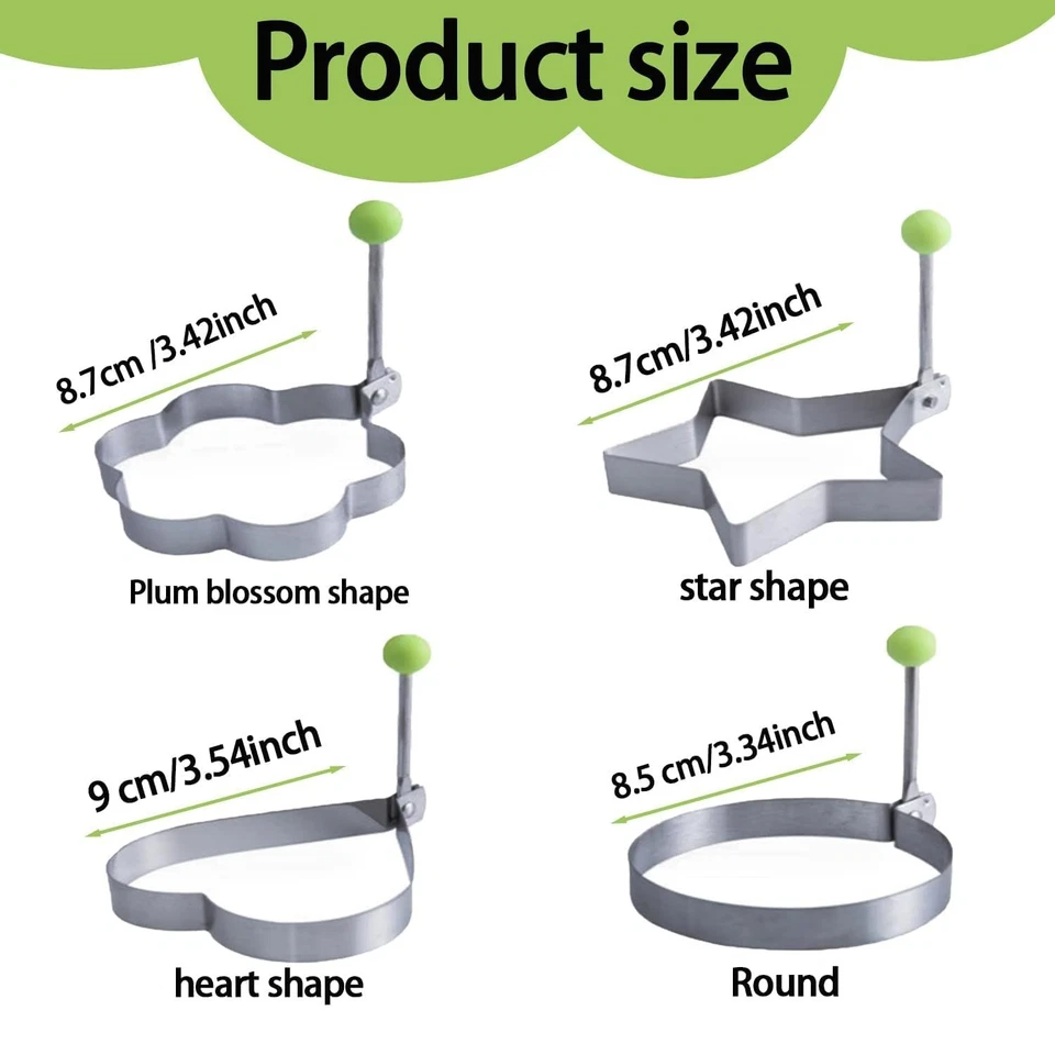Pancake Form 4 Stücke Spiegeleiform Faltbar Spiegeleierformen für die Pfanne ... - Bild 2 von 4