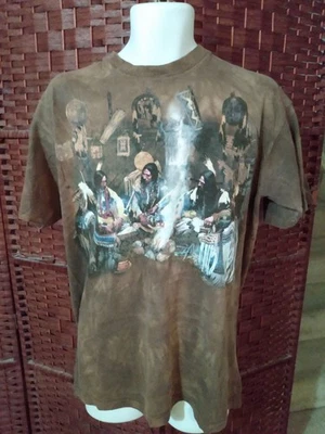 Vintage The Mountain T shirt Native American Warriors Fire Adult Large - Imagen 1 de 4