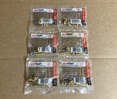 SetFast 42443 Solid Brass Self Adjusting No Cut Toilet Bolts 2-1/4  Pack of 6