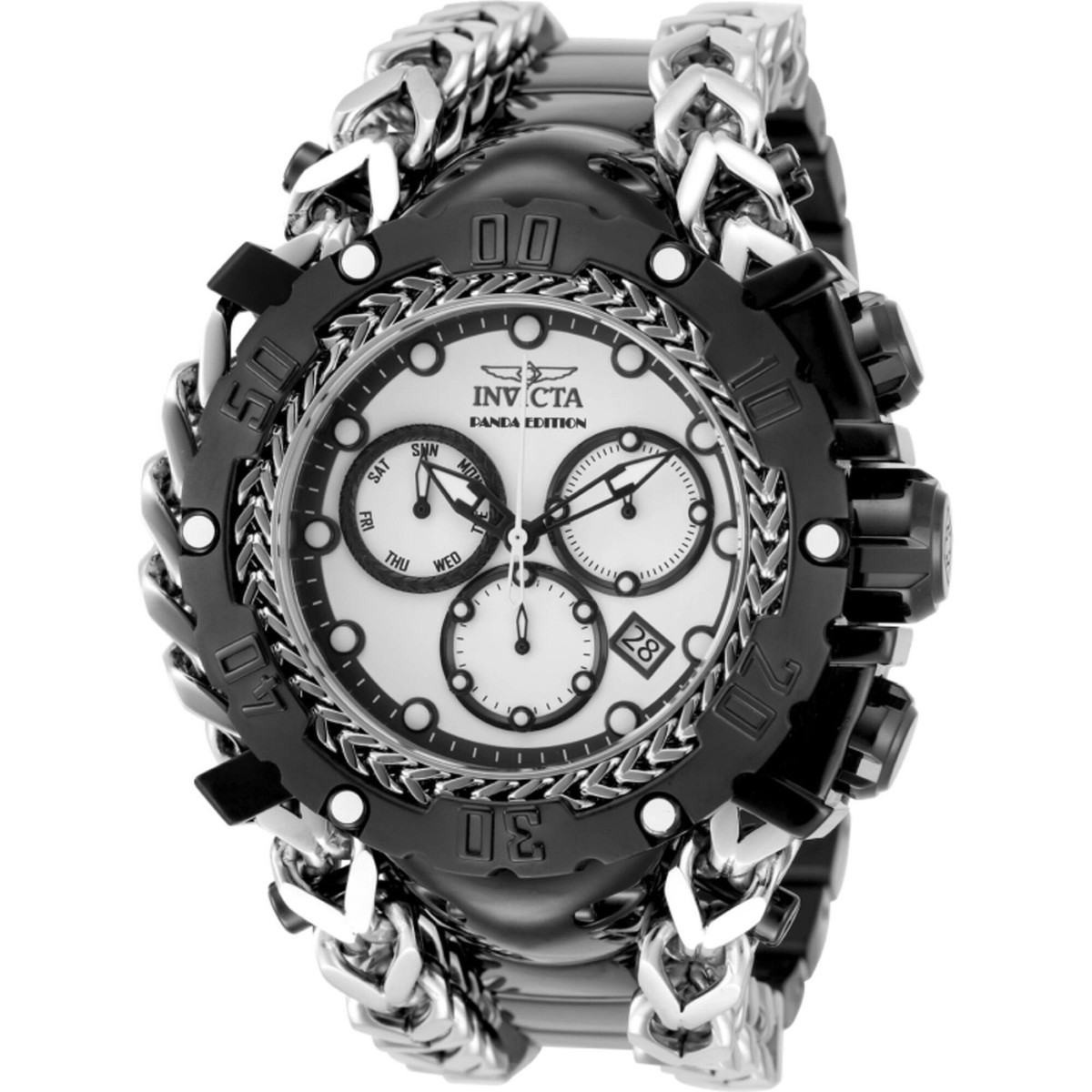 メタニウム リブレ GLADIATOR Anti フロッグマン Invicta Men's Watch Gladiator Panda Black and Silver Tone Bracelet