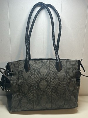 CHI Designed by Falchi Genuine Snake Skin Leather W Lamb Skin Trim Large Purse