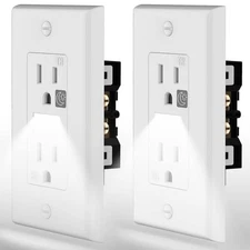 Wall Outlet Receptacle with Night LightDaylight LED Nightlight Electrical Out...