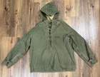 Vintage WWII US Navy Rain Deck Parka Foul Weather Hooded Military Green Small