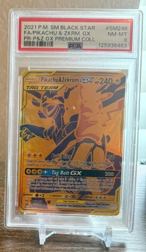 Pokémon - GameStop Exclusive - Pikachu & Zekrom GX #SM248 PSA 8