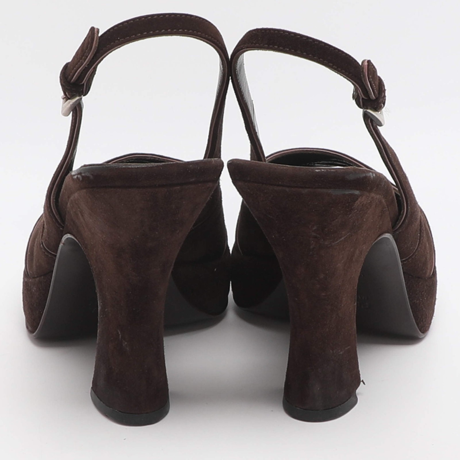 Prada Size 37 Brown Suede Slingback Pumps thumbnail 5