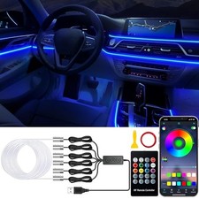 Car LED Lights, Interior Car Lights with Wireless APP/RF 6 IN 1-USB
