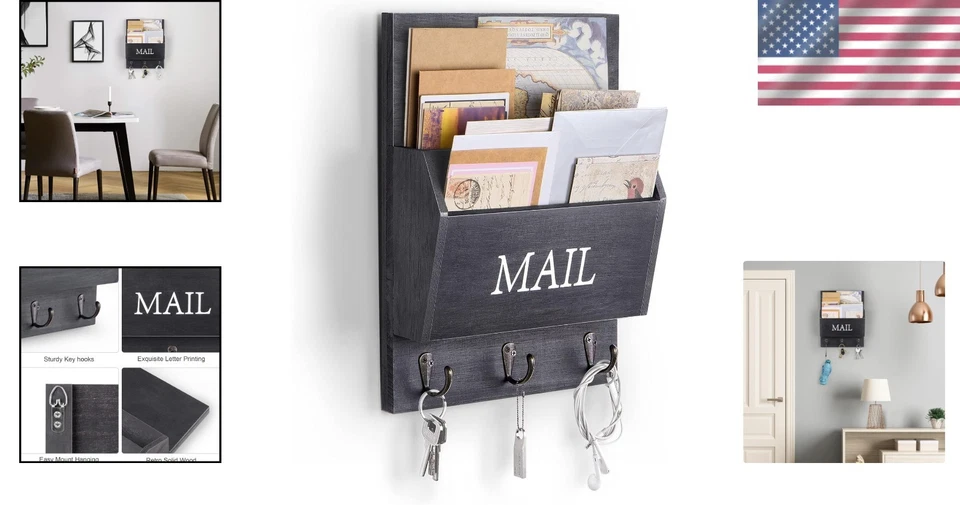 Vintage Wooden Mail Sorter Wall Mounted - Image 2 of 4