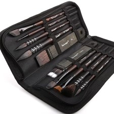 10 Pcs Mop Watercolor Brush Set Squirrel Horse Hair Acrylic UK