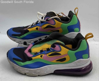 Authentic Nike Kids Air Max 270 React Multicolor Sneaker Shoes 5Y No Laces Worn