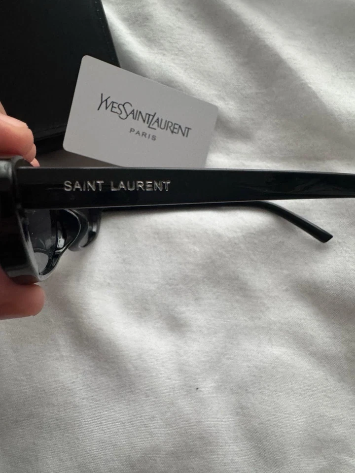 Saint Laurent Yves Saint Laurent Paris Cat Eye Black Sunglasses Lightweight - Image 3 of 4