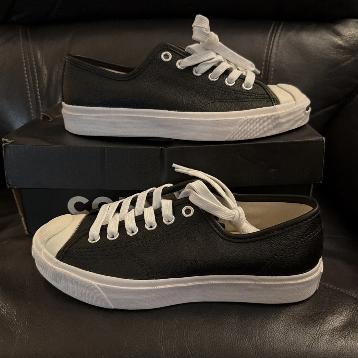 Jack Purcell Converse Low Black Leather 164224C UNISEX (Men’s 4 / Women’s 5.5)