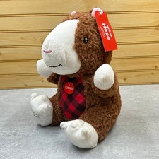 PetSmart Hope 2023 Brown Hamster Plush Toy Red Checkered Belly 10 Inch Squeaks