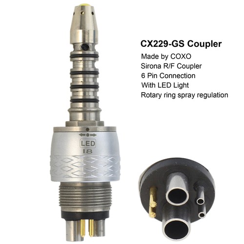 Pieza de mano de fibra óptica dental COXO CX207-G turbina para acoplamiento KAVO Sirona NSK - Imagen 265 de 281