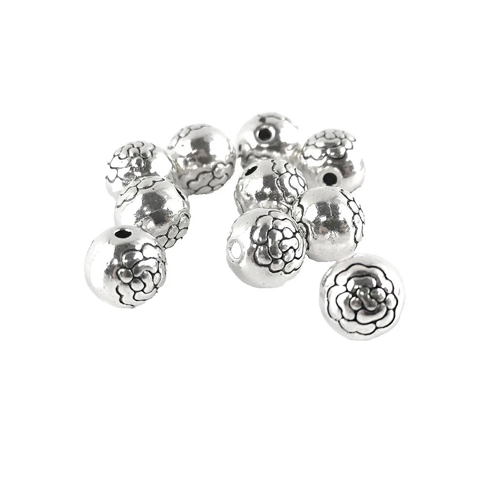 Silver Tibetan 8 - 8.9 mm Size Jewelry Making Beads