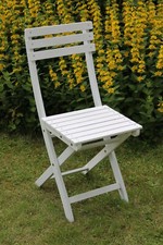Stuhl Gartenstuhl Balkonstuhl Bistrostuhl FSC Klappstuhl Weiß Gewischt Neu