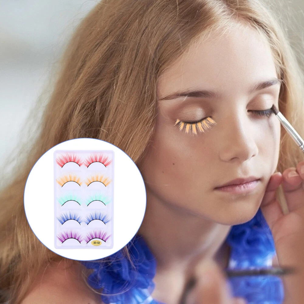 5 Pairs Colored Lashes Bulk Fake Eyelashes European and American