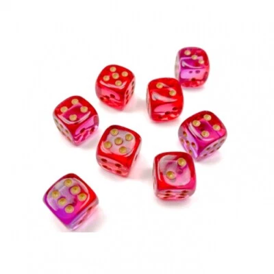 CHESSEX Würfel - 12mm - Gemini Translucent Red-Violet/gold (Würfelset 36 x W6)
