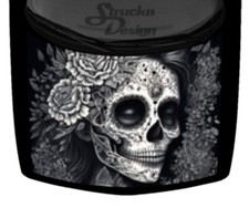 Sugar Skull Flowers Truck Hood Wrap Vinyl Car Graphic Decal 58