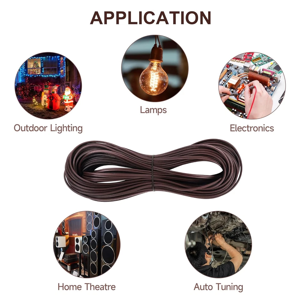 Cable de extensión de conexión de 2 conductores calibre 18 AWG SPT-2 cable de 50 pies cable de extensión 18/2 cables Foto 4 de 4