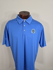 Adidas Climacool Mens XL Blue White Short Sleeve Golf Polo Shirt