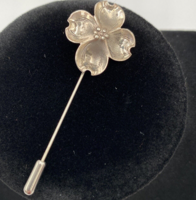 NYE .925 STERLING SILVER VTG DOGWOOD FLOWERS STICK PIN VGC 