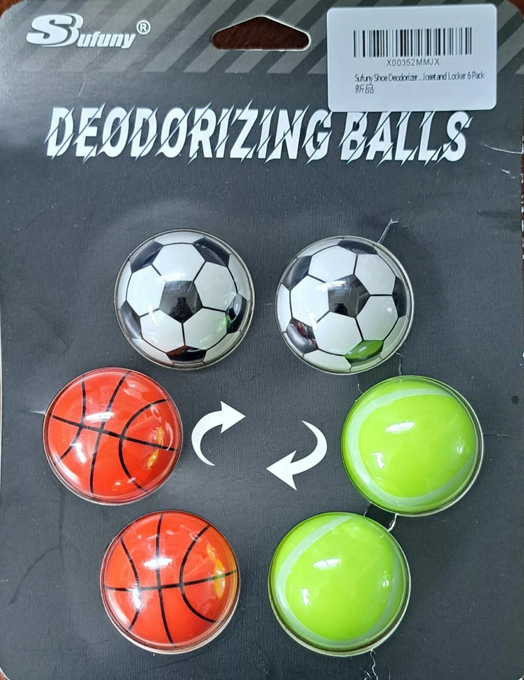 Sneaker Balls Sports Shoe Freshener Odor Destroying Scented Air Freshener 6pk
