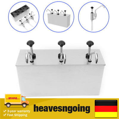 4L x 3 Saucenspender Senf Ketchup Spender Edelstahl Pump Soßenspender Dispenser