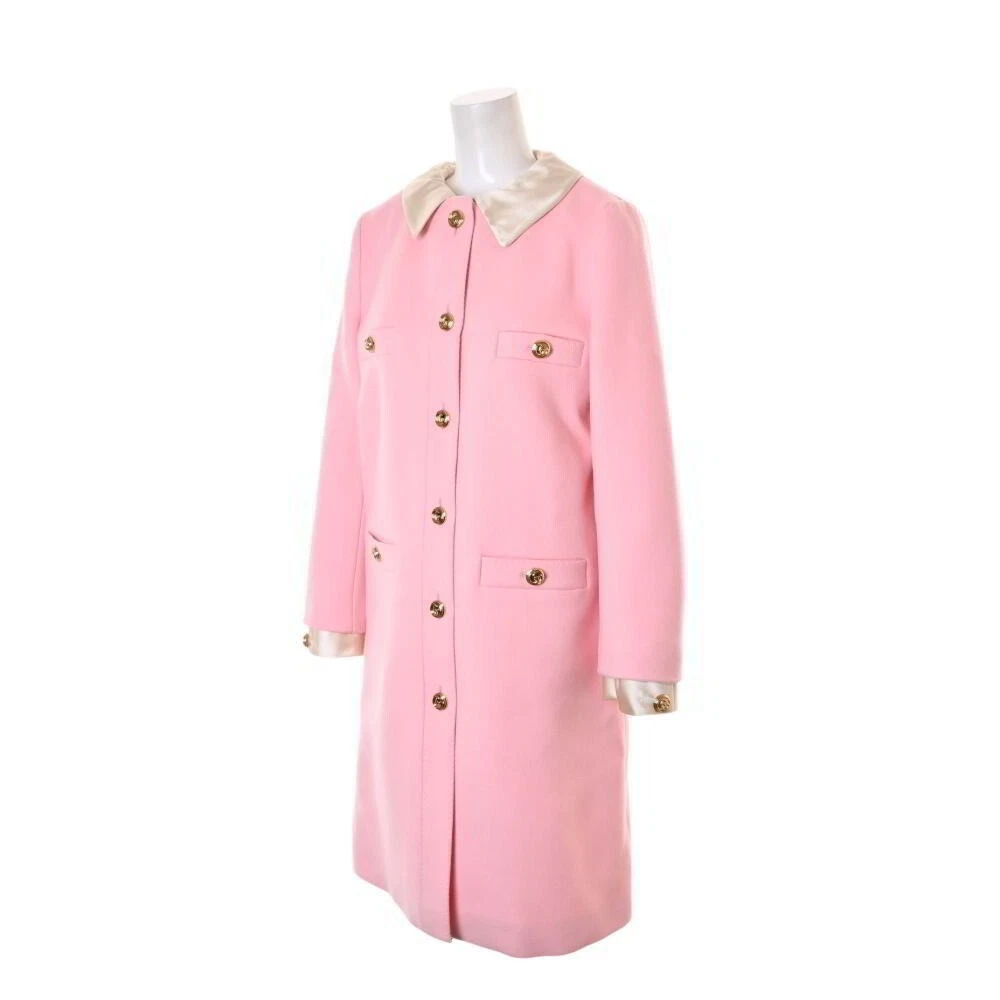 Cappotto GUCCI lana rosa con nastro taglia 38 fodera rayon mod:544857 ZHW03