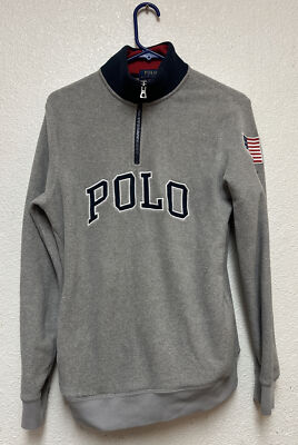 Ralph Lauren Polo Team USA pullover fleece Wing Sport Hi Tech Sz 