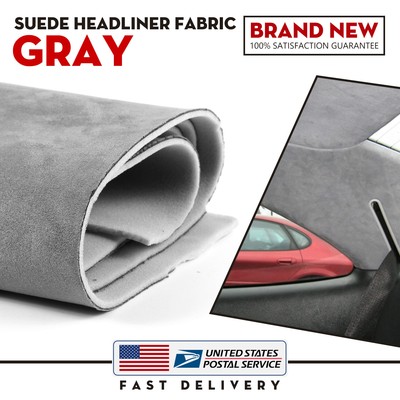 Gray 80''x60'' Suede Headliner Fabric Material Car Interior Roof Liner Upholstery