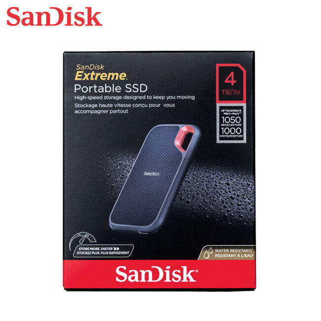 SanDisk Portable SSD 4TB External Solid State Drive SSDE61 with Tracking#