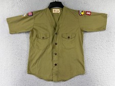 VINTAGE Boy Scouts of America Uniform Shirt Adult Small Green READ