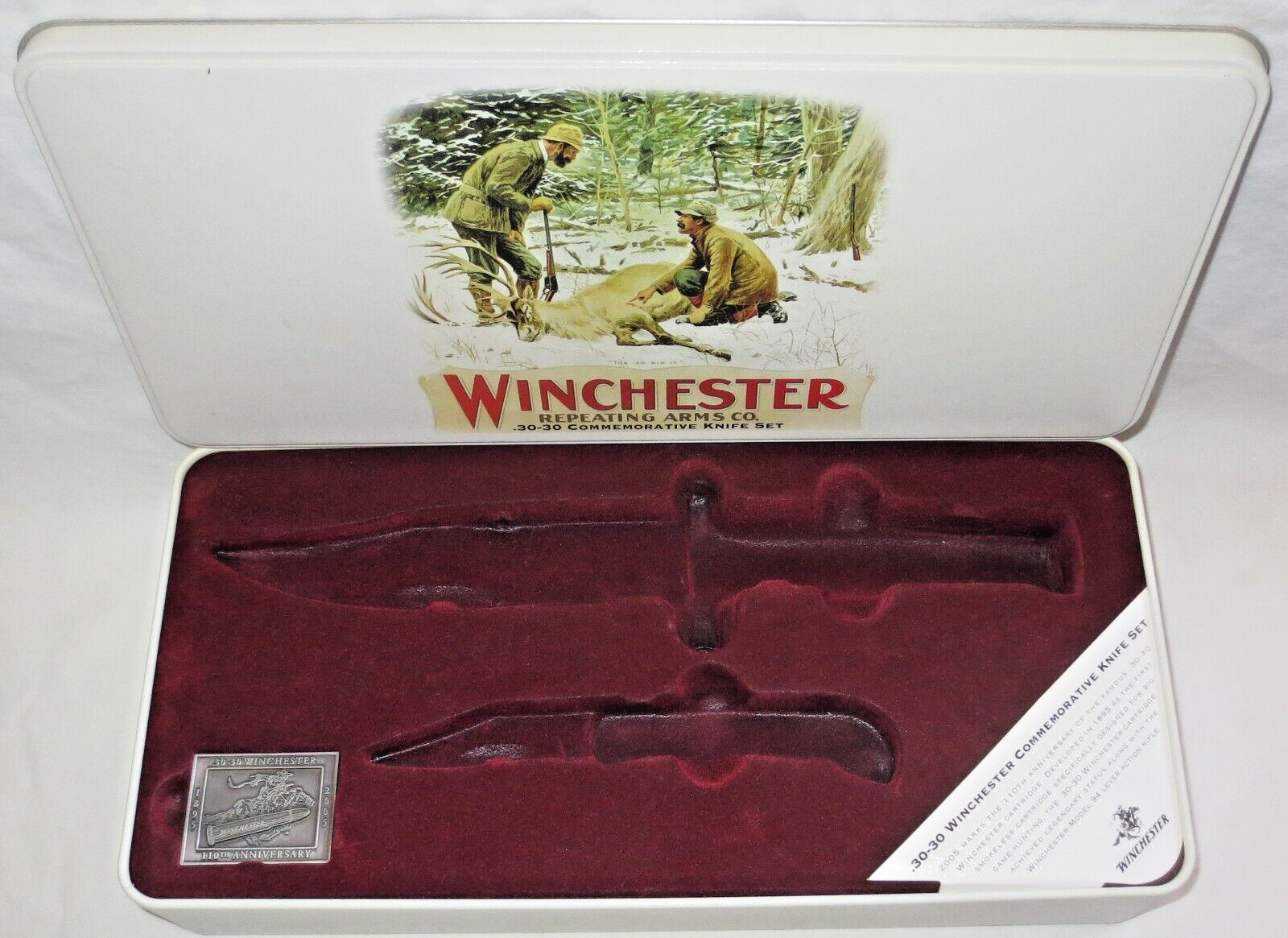 2005 Winchester .30-30 110th Anniversary Commemorative Knife Set Tin Box Only