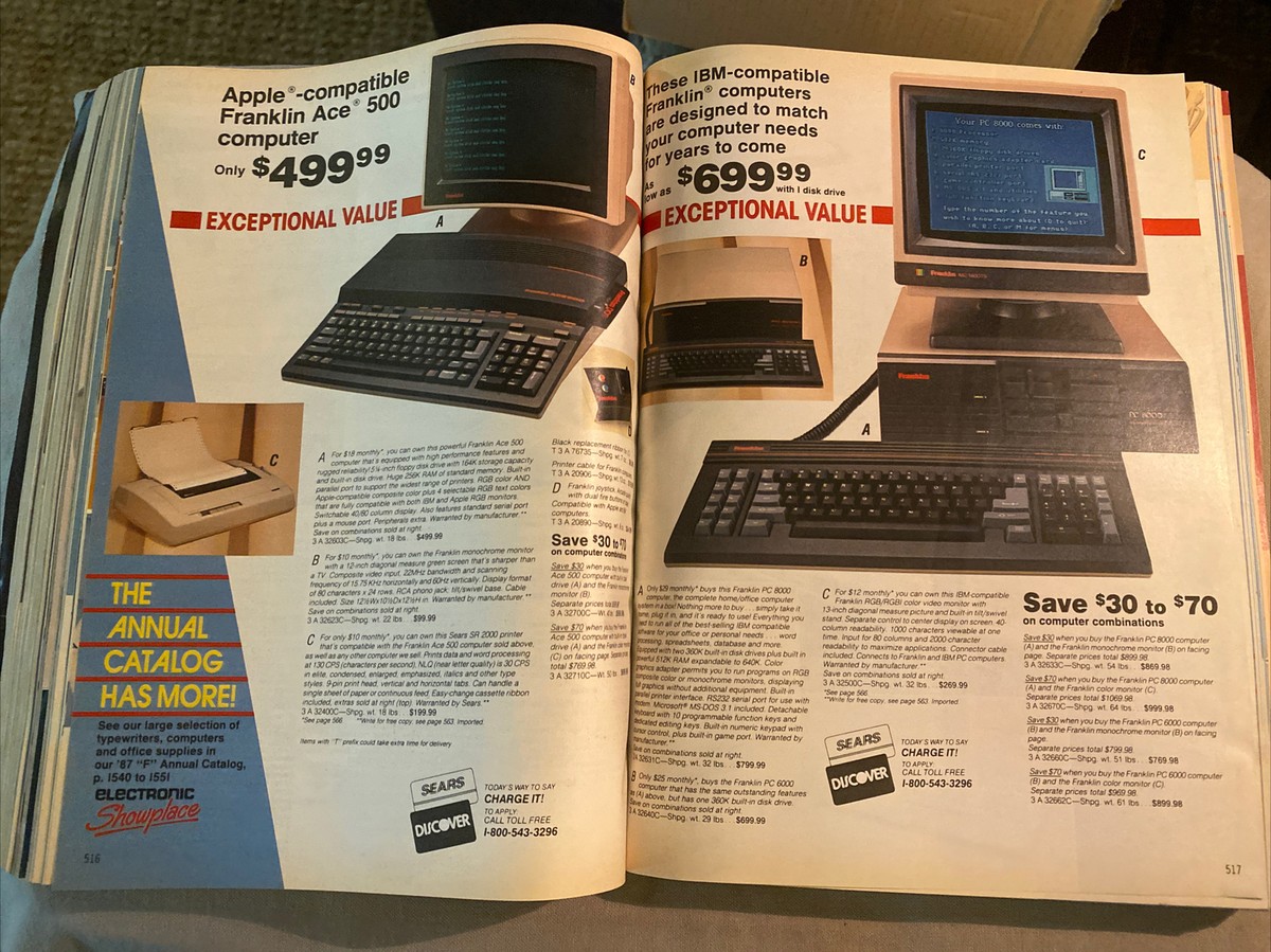SEARS 1987 SPRING & SUMMER CATALOG Commodore Apple Ibm Computers