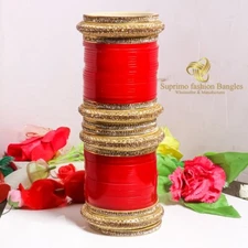 Suprimo Indian Traditional Red Bridal Wedding Bangle Of  New Married Women