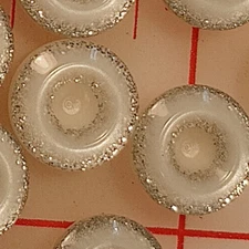 15 Fine 1/2" Italian Shank Buttons Cool White With Shimmer and Moonstone Effect