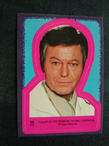 1979 Topps Star Trek: The Motion Picture Pegatina # 10 Dr. 'Bones' McCoy (EX) - Imagen 1 de 3