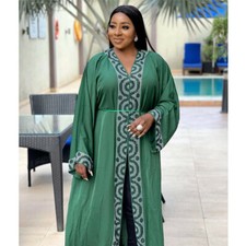 African Dashiki Women Oversize Maxi Dress Dubai Abaya Kaftan Evening Loose Gown