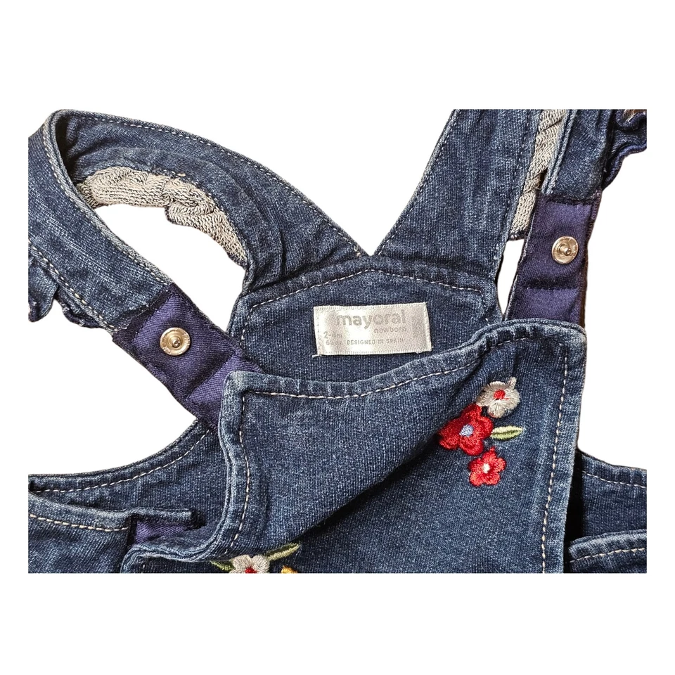 Original Bebé Vaqueros Vestido De Mayoral Talla 2-4M - Imagen 2 de 3