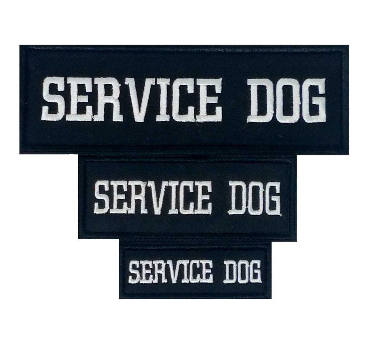 White Embroidered Service Dog Patch Label Tag For Dog Harness