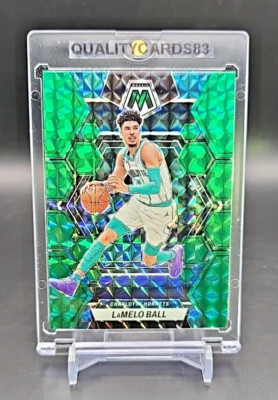 LAMELO BALL GREEN REFRACTOR CARD WITH CASE NBA CHARLOTTE HORNETS