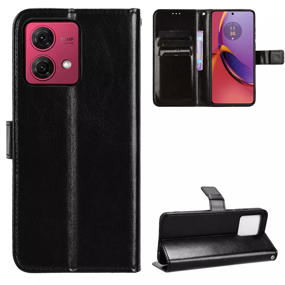 For Motorola Moto G84 5G, Classic Cover Flip Leather Wallet Stand Soft TPU  Case
