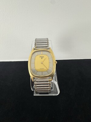 #ad Vintage Pulsar Quartz Men#x27;s Watch Y100 5219 Two Tone $35.00