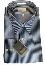 Shirt Van Heusen Men's Long Sleeve P-Press Navy Striped Dress Size XXL NWT 16228