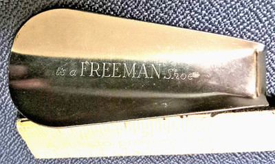 Vintage Freeman Shoes Advertising Metal Shoehorn ''Its a FREEMAN'' Ex. Condition