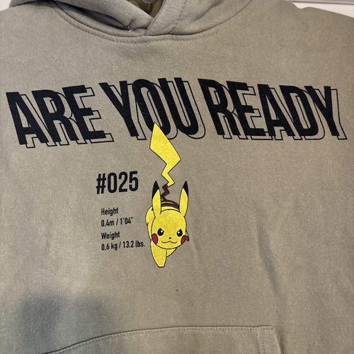 Zara Boys Pikachu Pokemon Pullover Graphic Hoodie Sweatshirt 10 Green - Picture 2 of 8