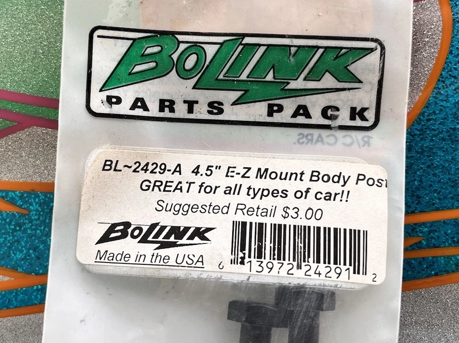 Bolink RC 1:10 E-Z Mount Body Post 4.5in #BL2429A FACTORY SEALED Legends BLACK - Image 2 of 3