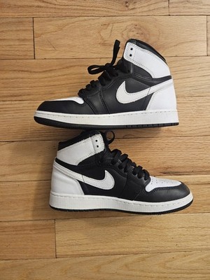 AIR JORDAN 1 RETRO HIGH OG SHOES  SIZE 5.5Y BLACK WHITE PANDA FD1437-010 NIKE 
