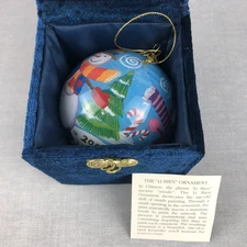 Pier 1 Christmas glass Li Bien ornament 2005 SNOWMAN FAMILY Winter Fun 3 inch