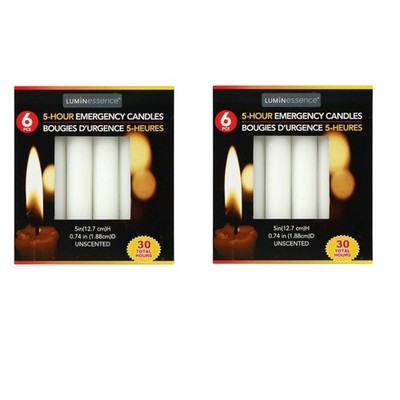 2 Pack Emergency Candles Luminessence Long-burn Candle 6ct